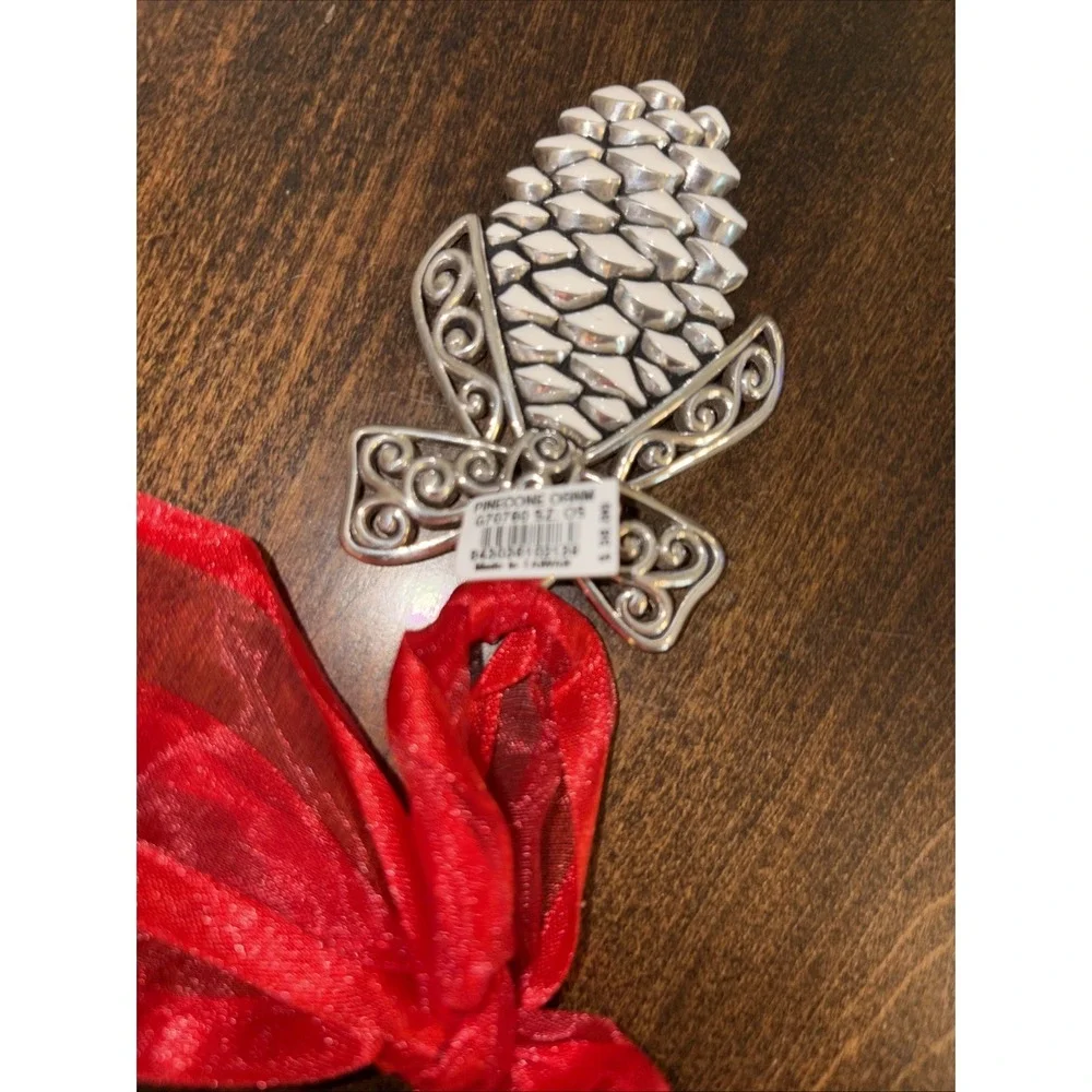 Brighton Pinecone Christmas Ornament Silver plated. - Picture 4 of 5